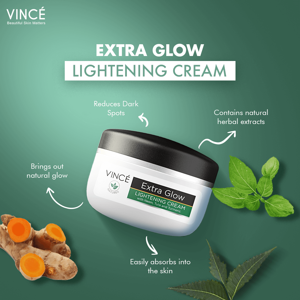 Extra Glow Lightening Cream With Neem, Tulsi and Turmeric